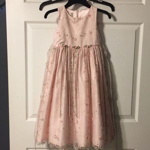 Pretty Pink dress girls size 6 with embroidery!